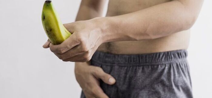 manlig penisstorlek med en banan som exempel